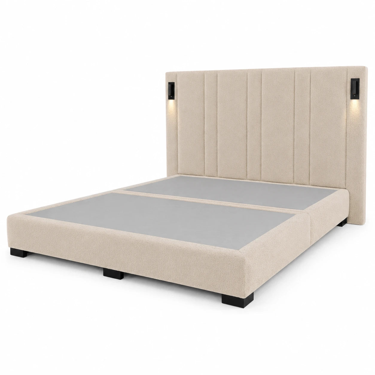Aristotle Bed 180 cm x 200 cm (UK - Super King Size) Headboard Height 100 cm Performance Velvet-Dove by The Mattress Store