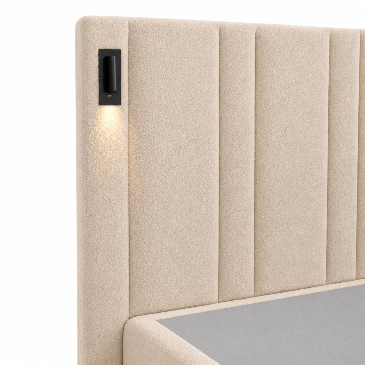 Aristotle Bed 180 cm x 200 cm (UK - Super King Size) Headboard Height 100 cm Performance Velvet-Dove by The Mattress Store
