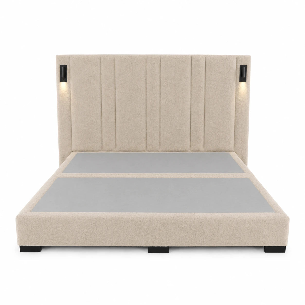 Aristotle Bed 180 cm x 200 cm (UK - Super King Size) Headboard Height 100 cm Performance Velvet-Dove by The Mattress Store