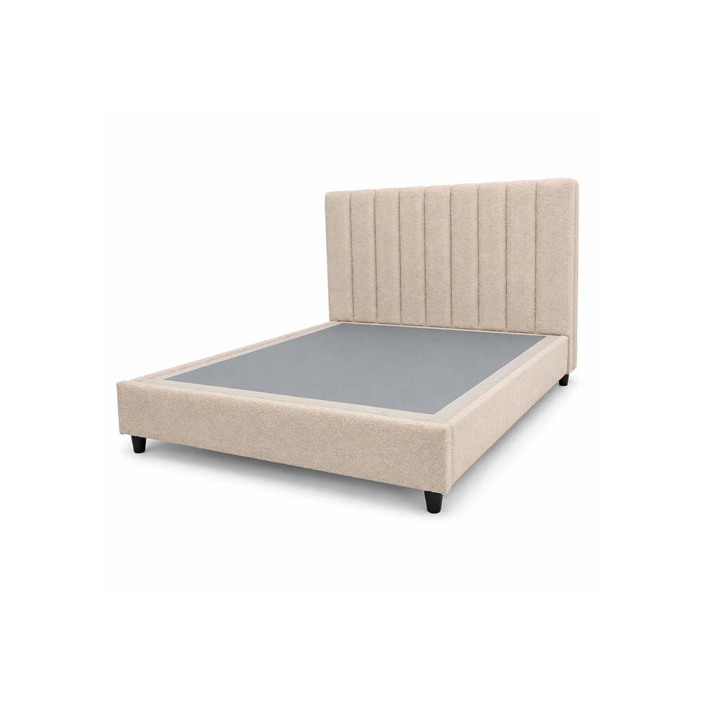 Leon Supreme Collection Bed 150 Cm X 200 Cm (Usa - Queen / Uk - King) Headboard Height 130 Cm Buckle C10 Light Beige by The Mattress Store