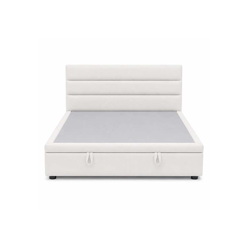 Lester Supreme Collection Storage Bed 150 Cm X 200 Cm (Usa - Queen / Uk - King) Headboard Height 100 Cm Buckle C13 White by The Mattress Store
