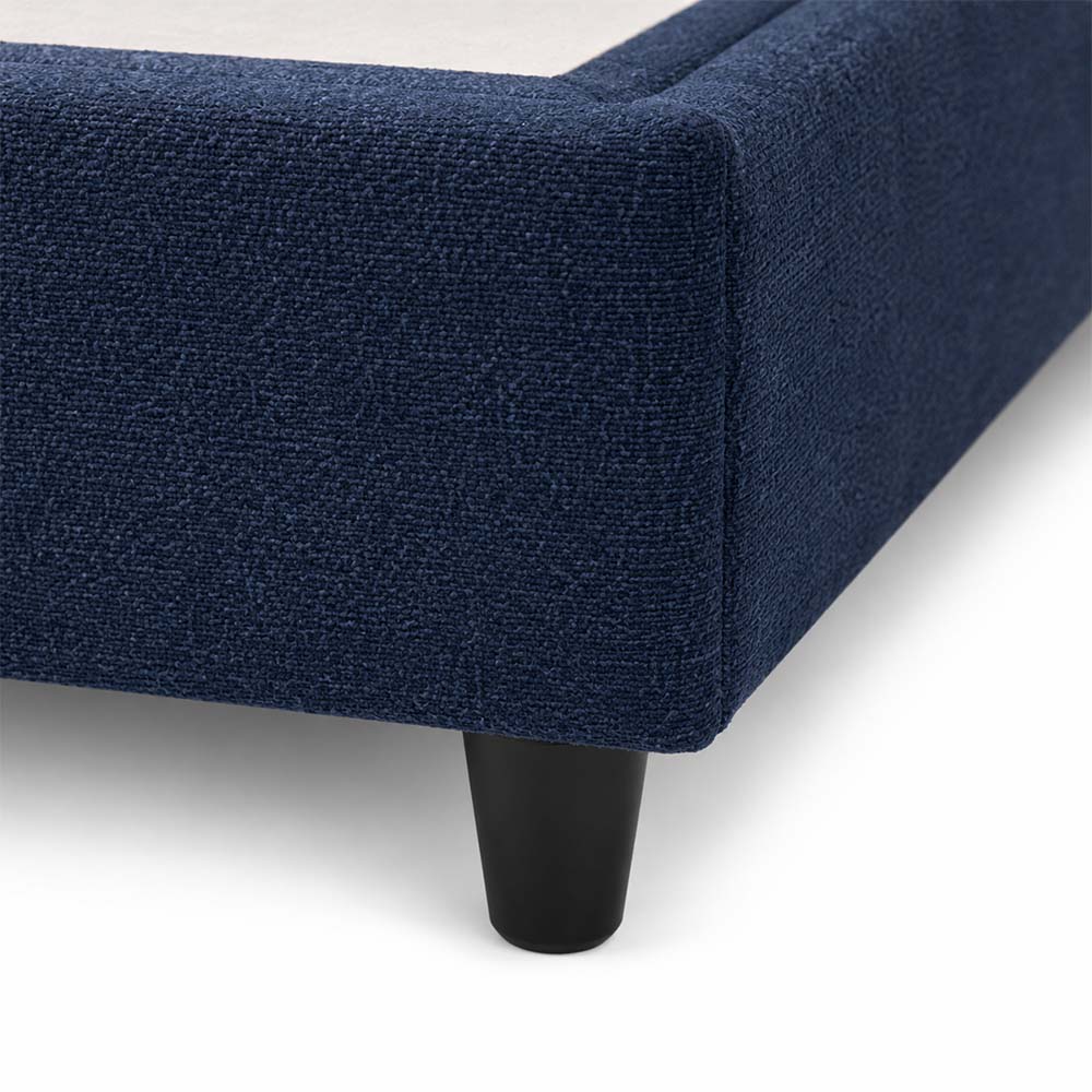 Patrick Supreme Collection Bed 150 cm x 200 cm (USA - Queen / UK - King) Headboard Height 100 cm Modern Plain FA-Akalaric-G-120 Dark Blue by The Mattress Store