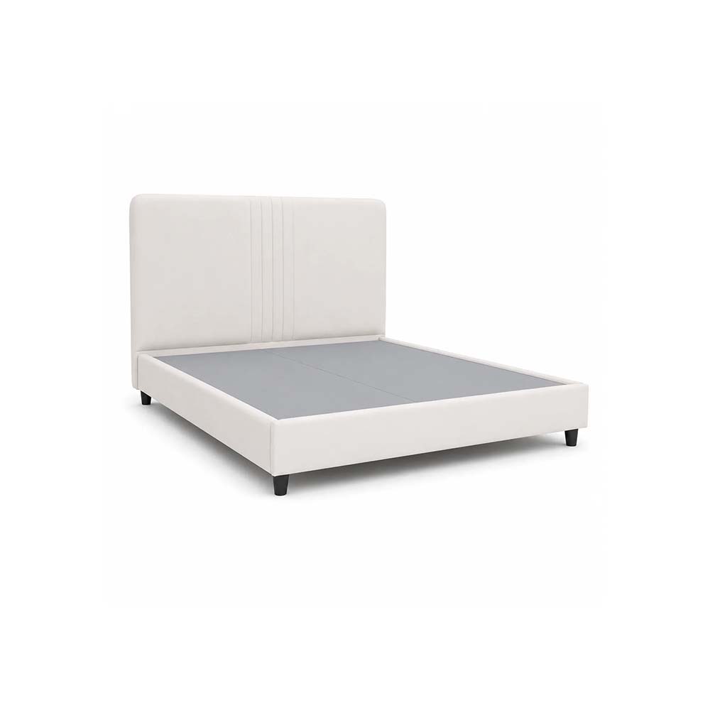 Ronald Essential Collection Bed 180 Cm X 200 Cm (Uk - Super King Size) Headboard Height 130 Cm Velluti-1 Off White by The Mattress Store