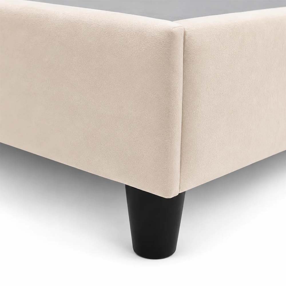 Steven Essential Collection Bed 150 Cm X 200 Cm (Usa - Queen / Uk - King) Headboard Height 130 Cm Velluti-02 Cream by The Mattress Store