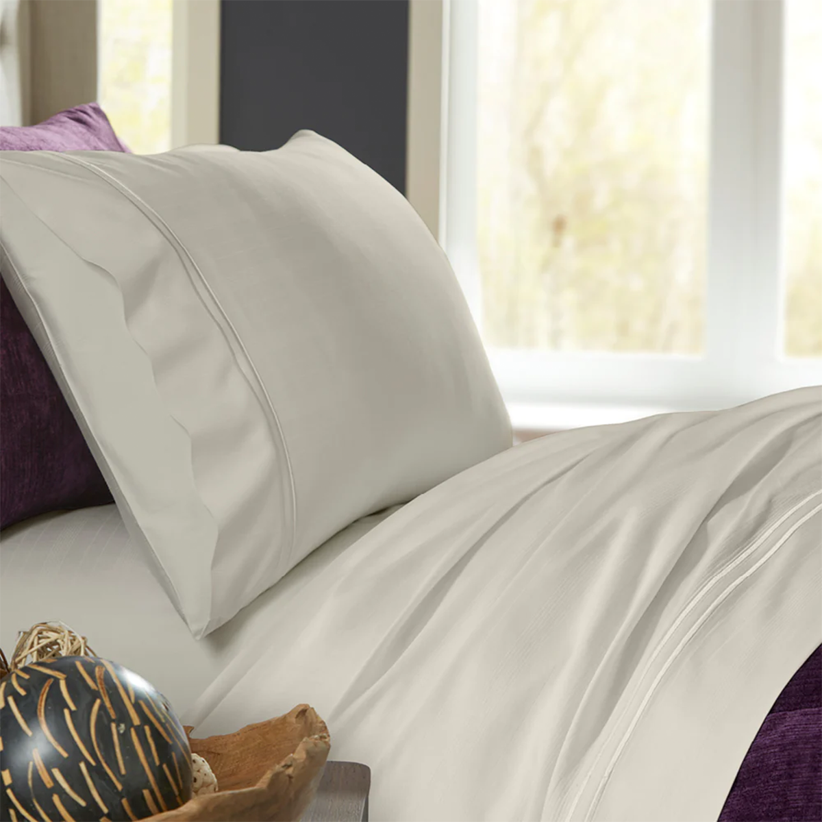 Bamboo Rayon Sheet Set by PureCare Ivory Lifestyle