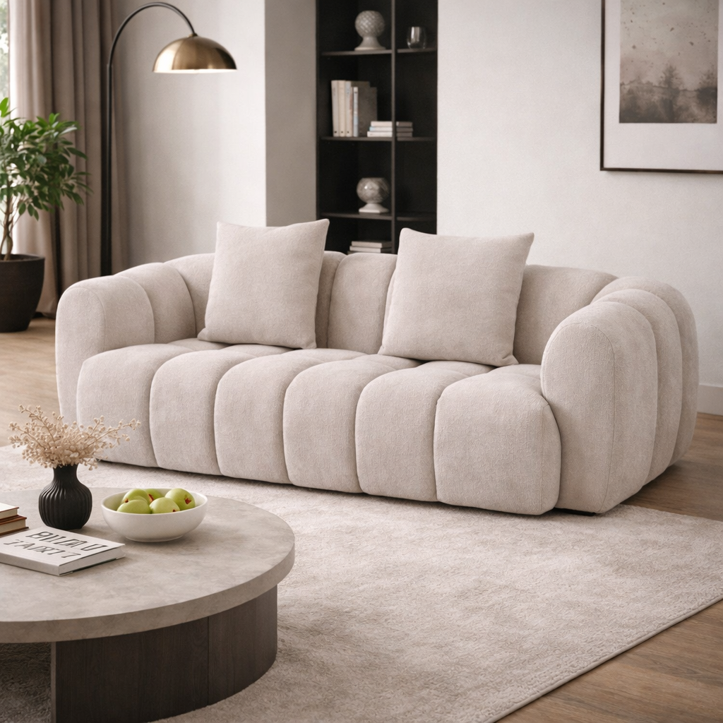 5396 Sofa 3 Seater Cream by Campo de' Fiori