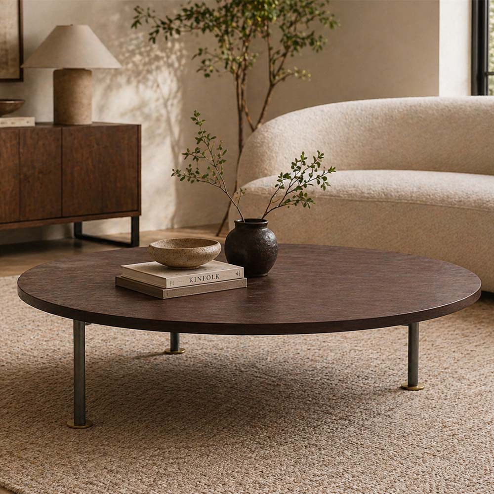 Triangolo Round Low Coffee Table Charcoal by Chateau d'Ax Italia
