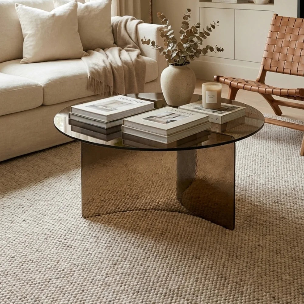 Tec Round Coffee Table 70X70X43 Bronzed Glass by Chateau d'Ax Italia