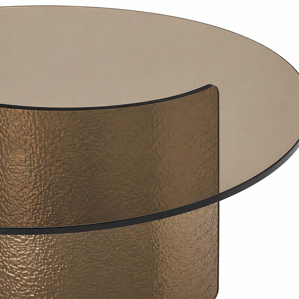 Tec Round Coffee Table 70X70X43 Bronzed Glass by Chateau d'Ax Italia