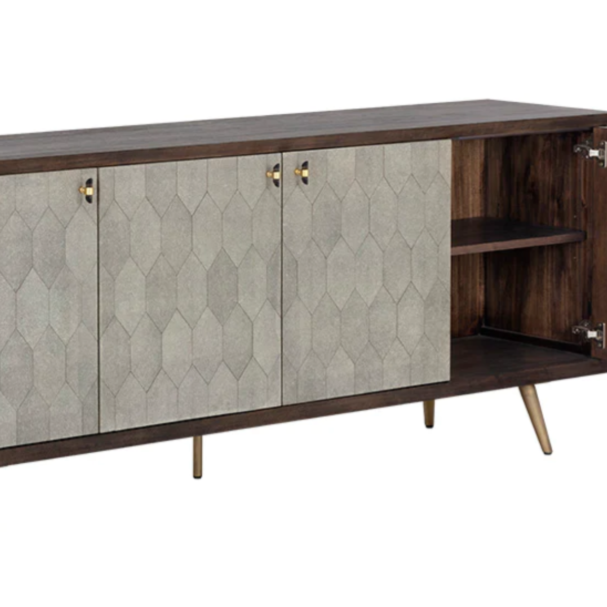 Aniston Sideboard Dark Mango by Sunpan Large with open door