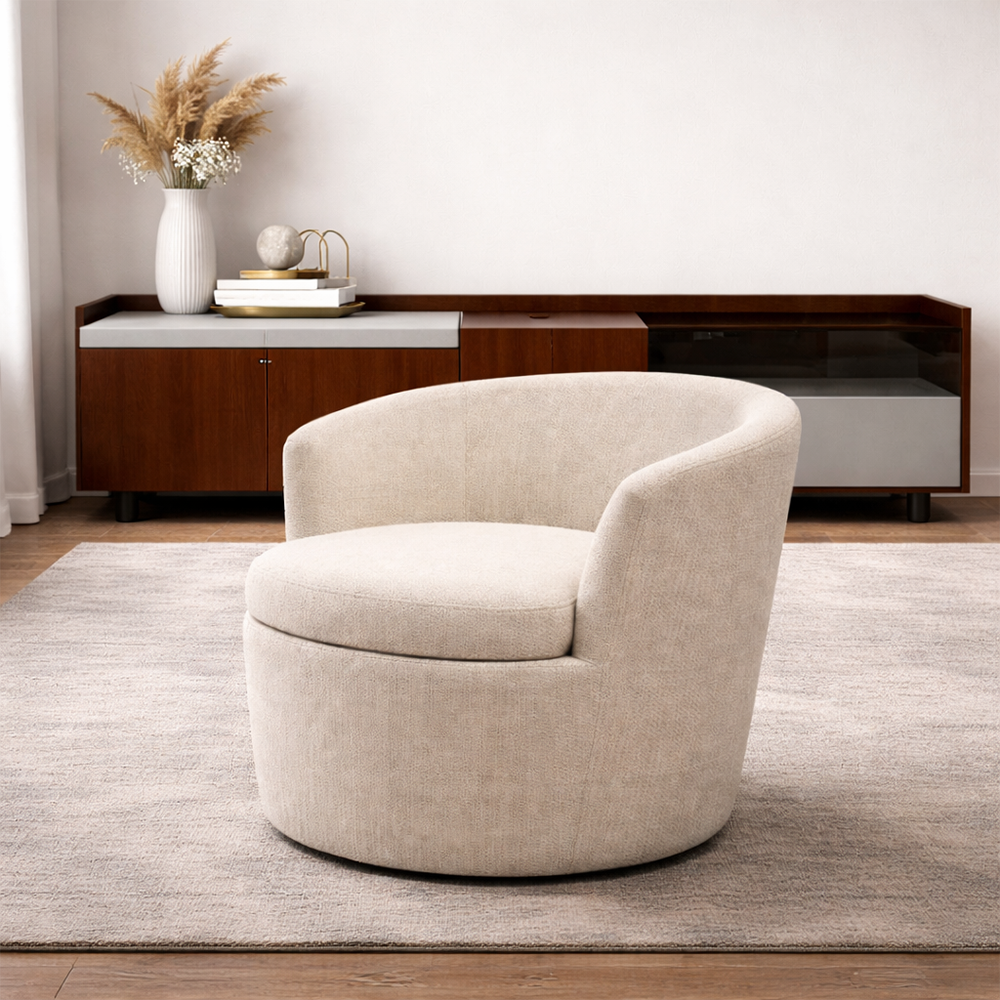 Amy Swivel Armchair Beige by Chateau d'Ax Italia
