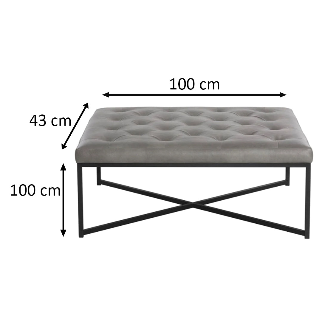 Endall Ottoman Black by Sunpan Dimensions