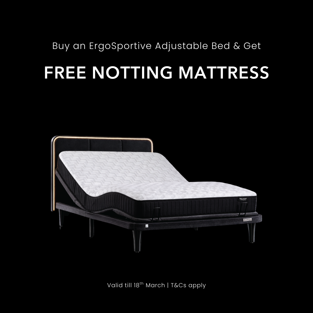 سرير قابل للتعديل من Ergosportive من Ergomotion - مرتبة Notting Viscopedic من Englander