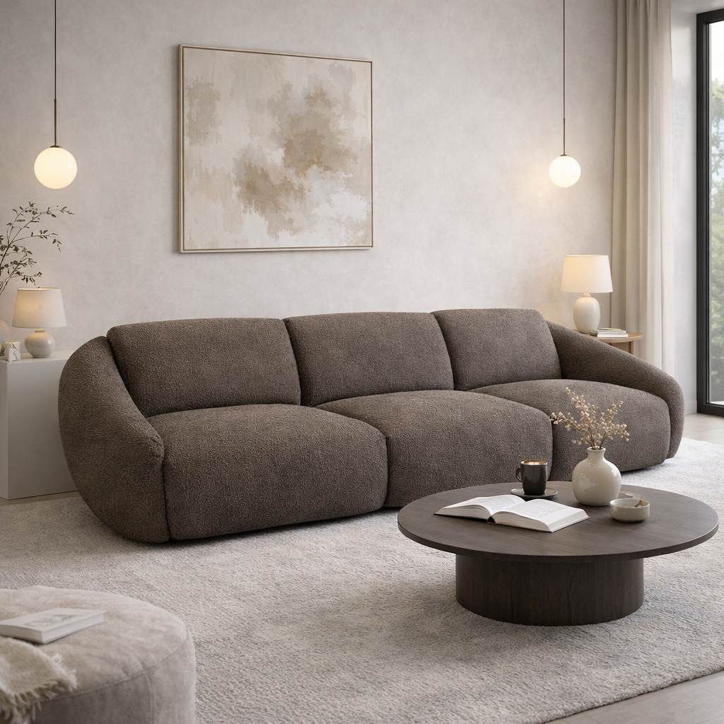 Lambert Large 3 Seater Sofa Brown by Chateau d'Ax Italia