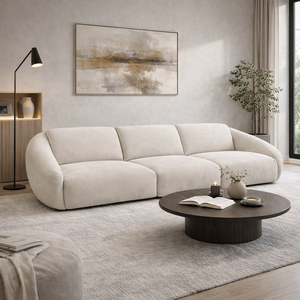 Lambert Large 3 Seater Sofa Off White by Chateau d'Ax Italia