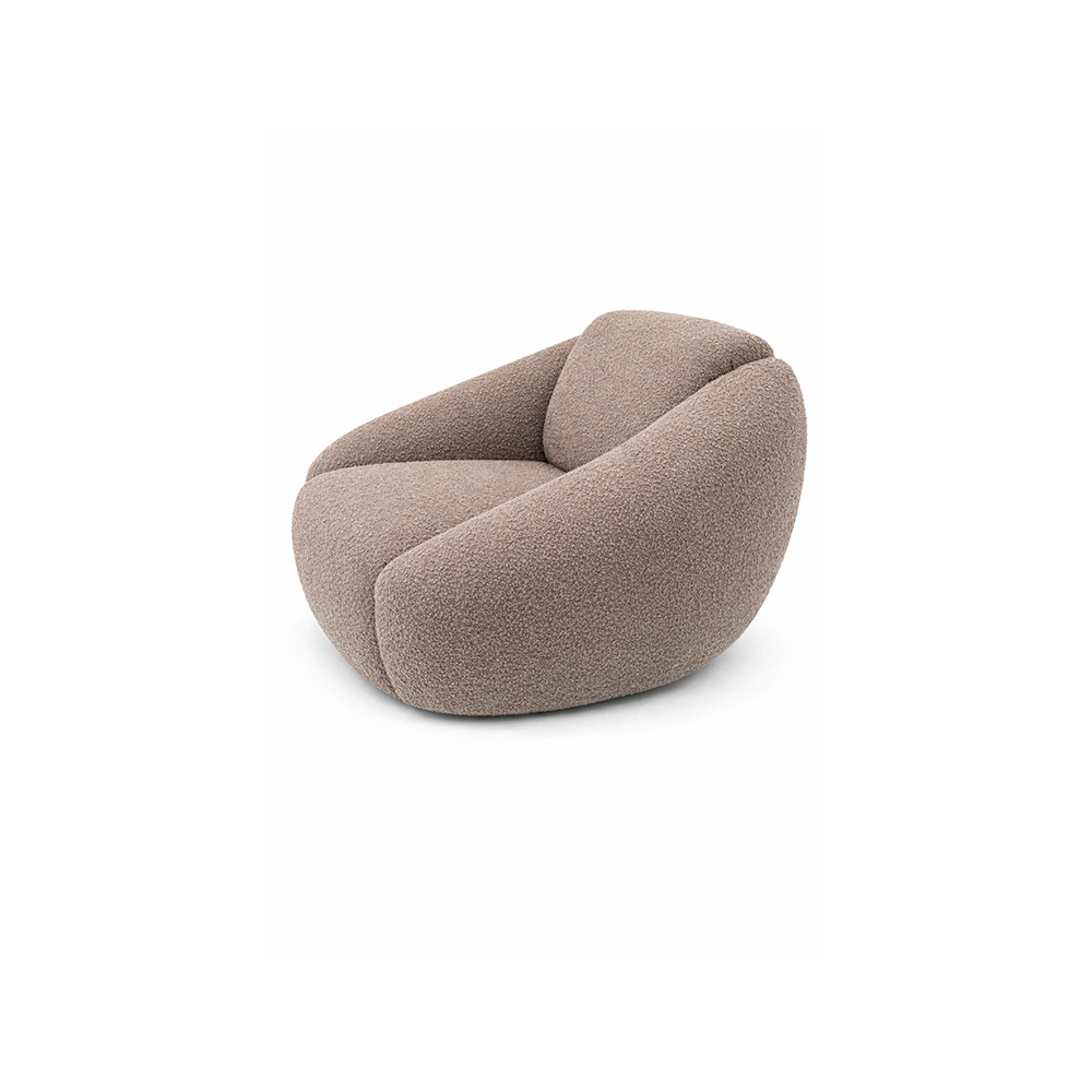 Lambert Swivel Arm Chair Brown by Chateau d'Ax Italia
