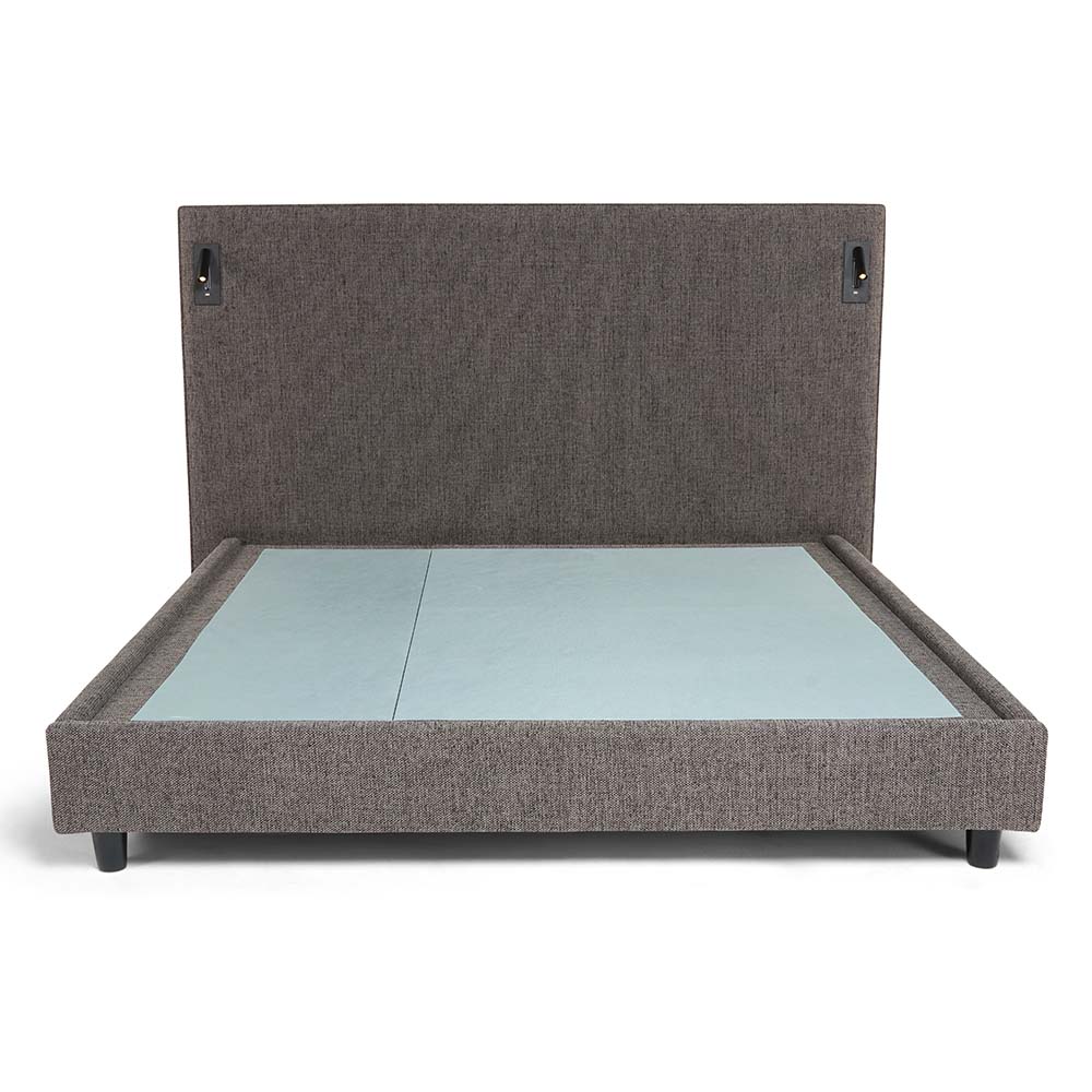 Philospher's Reading Bed 150 cm x 200 cm (USA - Queen / UK - King) Headboard Height 130 cm Textured Two Tone-Charcoal by The Mattress Store