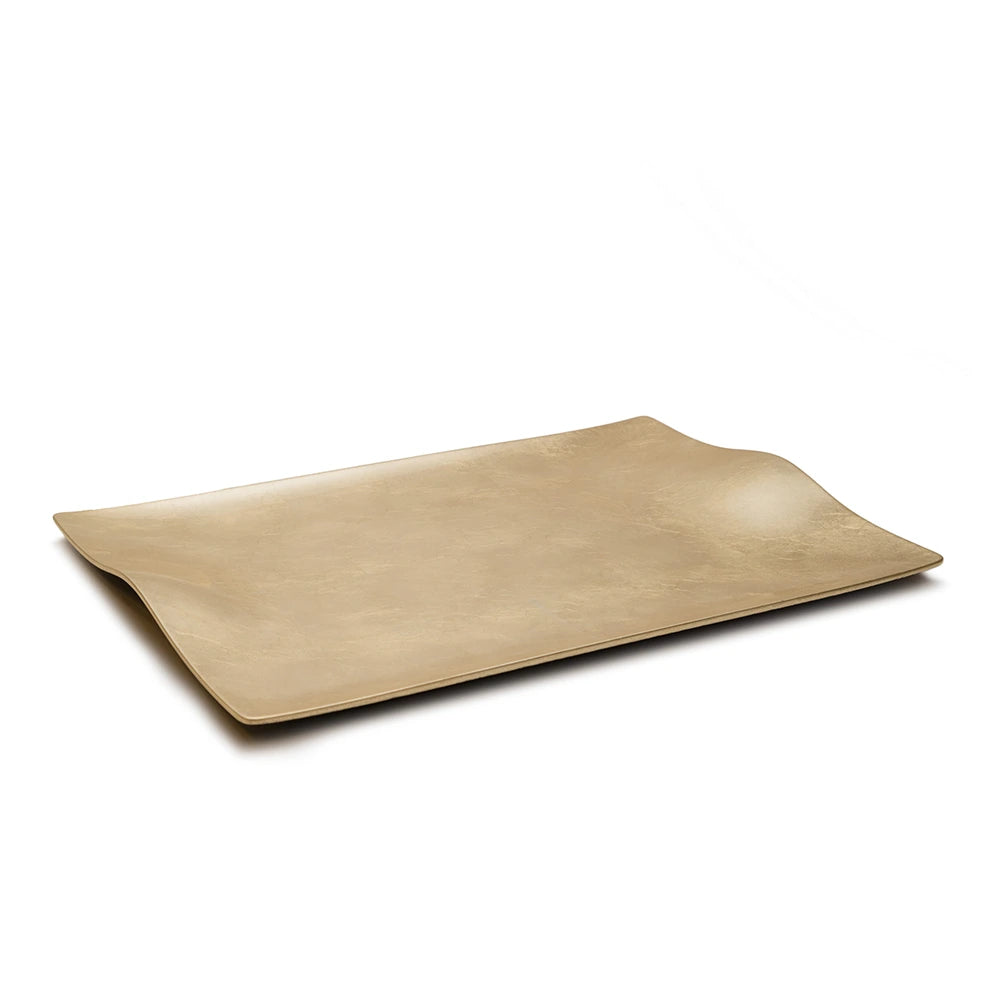 صينية خشبية مطلية باللون الأحمر الذهبي من أرماني/كازا