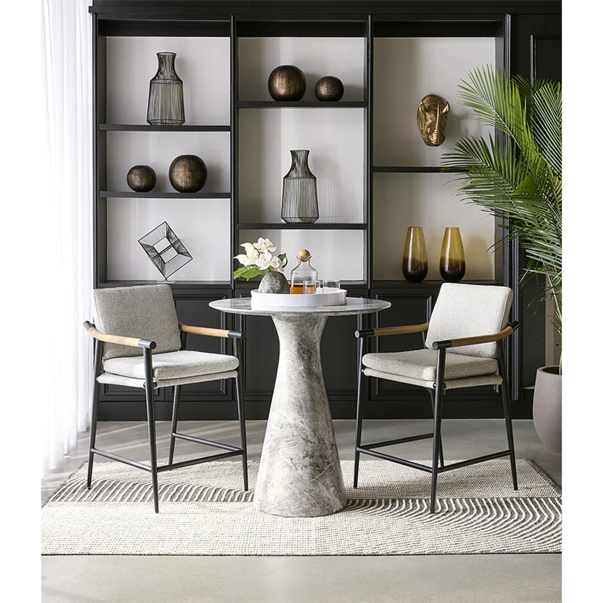 طاولة طاولة شيلبورن ذات مظهر رخامي من سنبان جراي