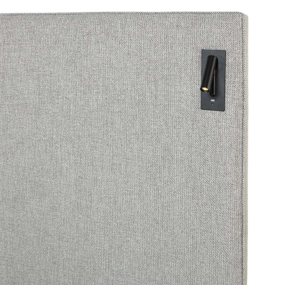 Socrates Bed 180 cm x 200 cm (UK - Super King Size) Headboard Height 130 cm Textured Two Tone-Fog by The Mattress Store