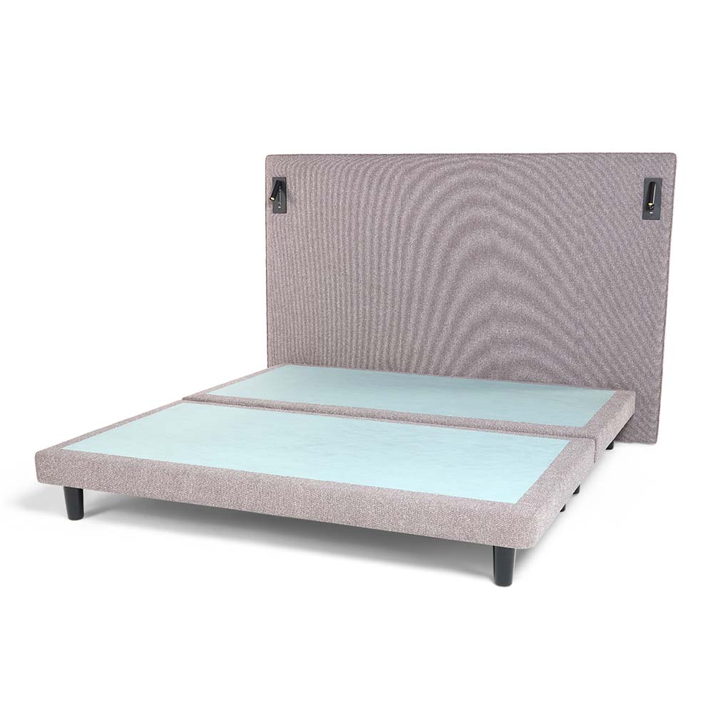 Socrates Bed 180 cm x 200 cm (UK - Super King Size) Headboard Height 130 cm Textured Two Tone-Graphite by The Mattress Store