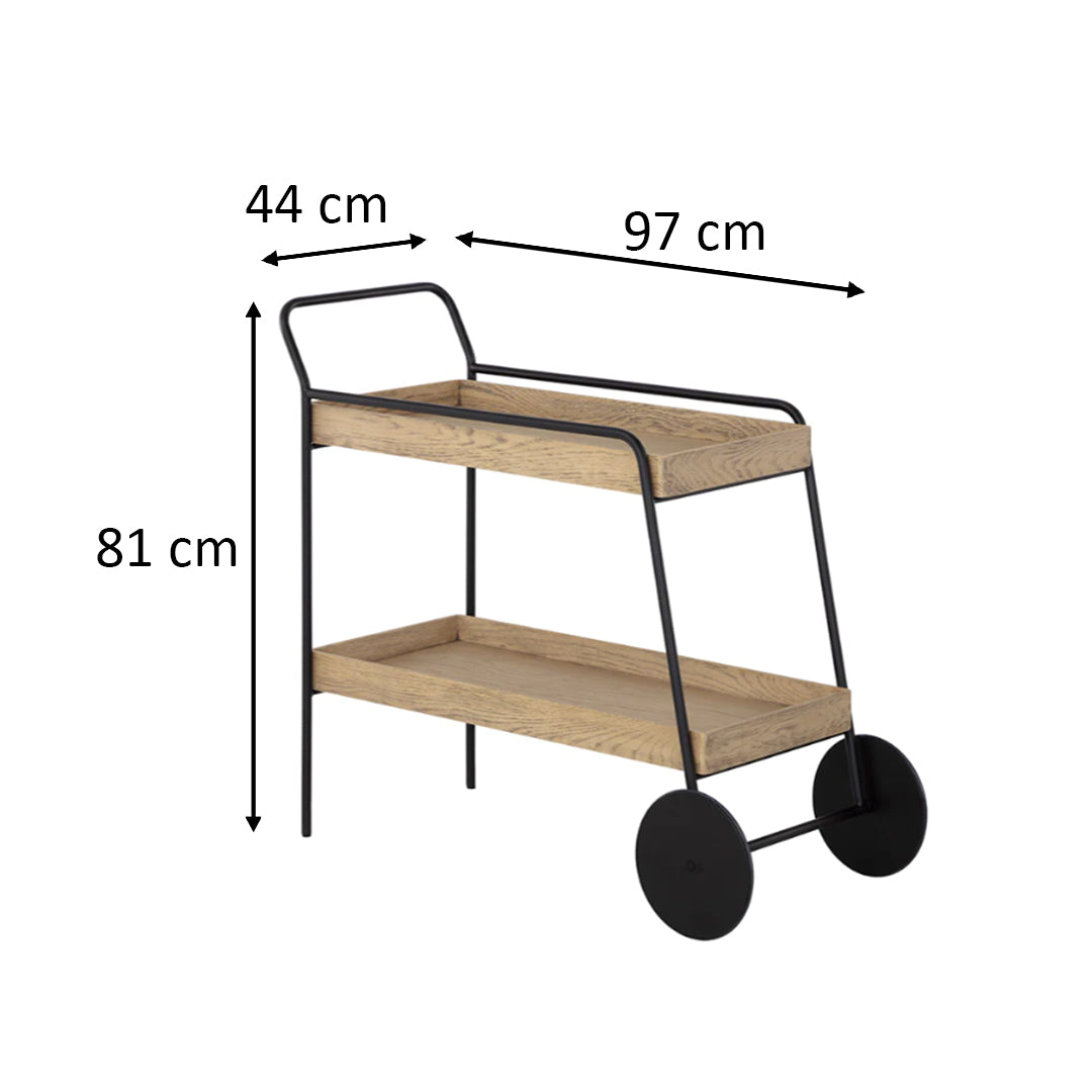 Spruce Bar Cart by Sunpan Natural Dimensions
