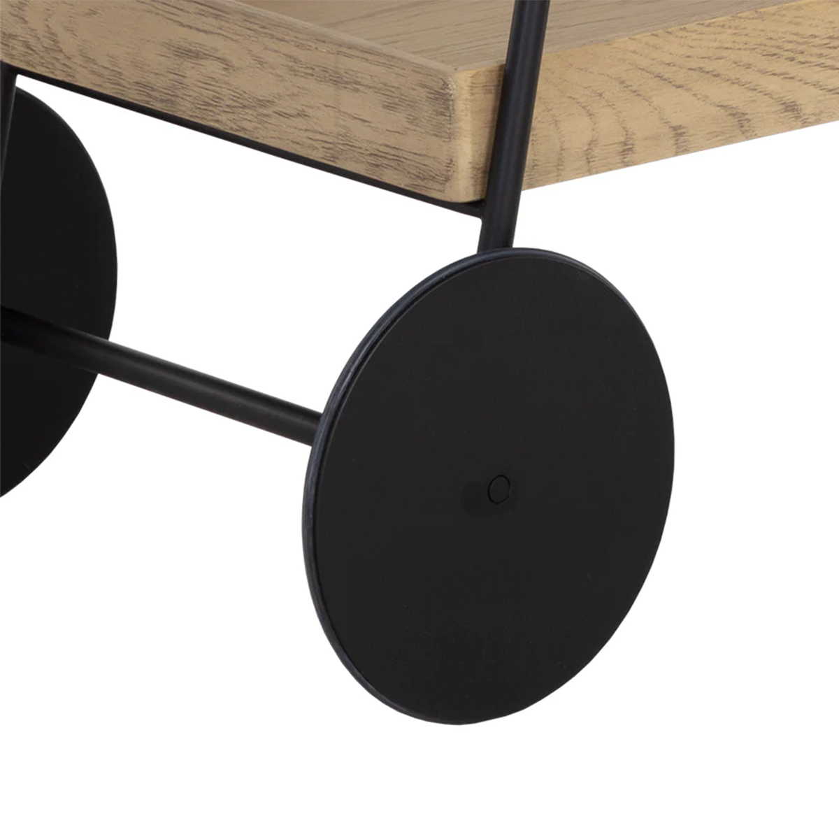 Spruce Bar Cart by Sunpan Natural Close Image of the Wheels
