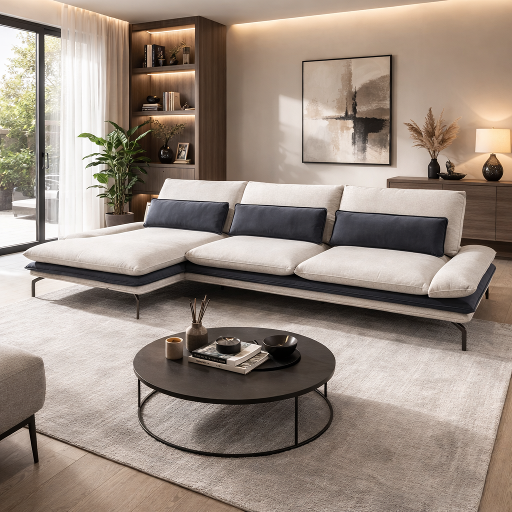 Suzuka 2 Seater Sofa with Left Chaise Lounge by Chateau d'Ax Italia