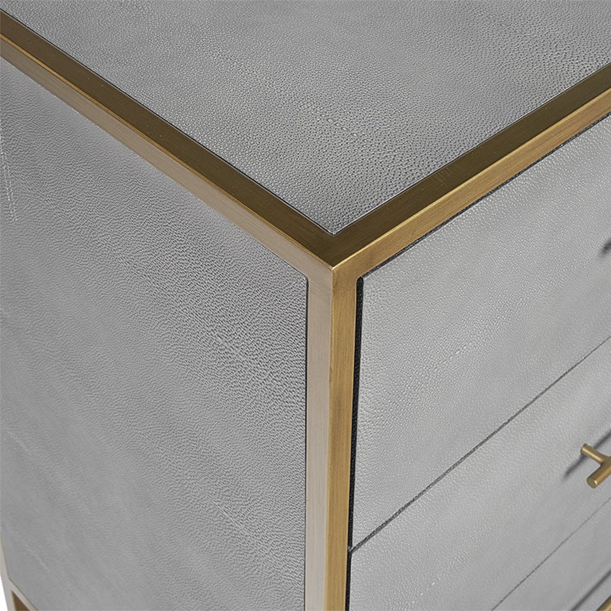 Venice Dresser by Sunpan Grey close Image of the Corner