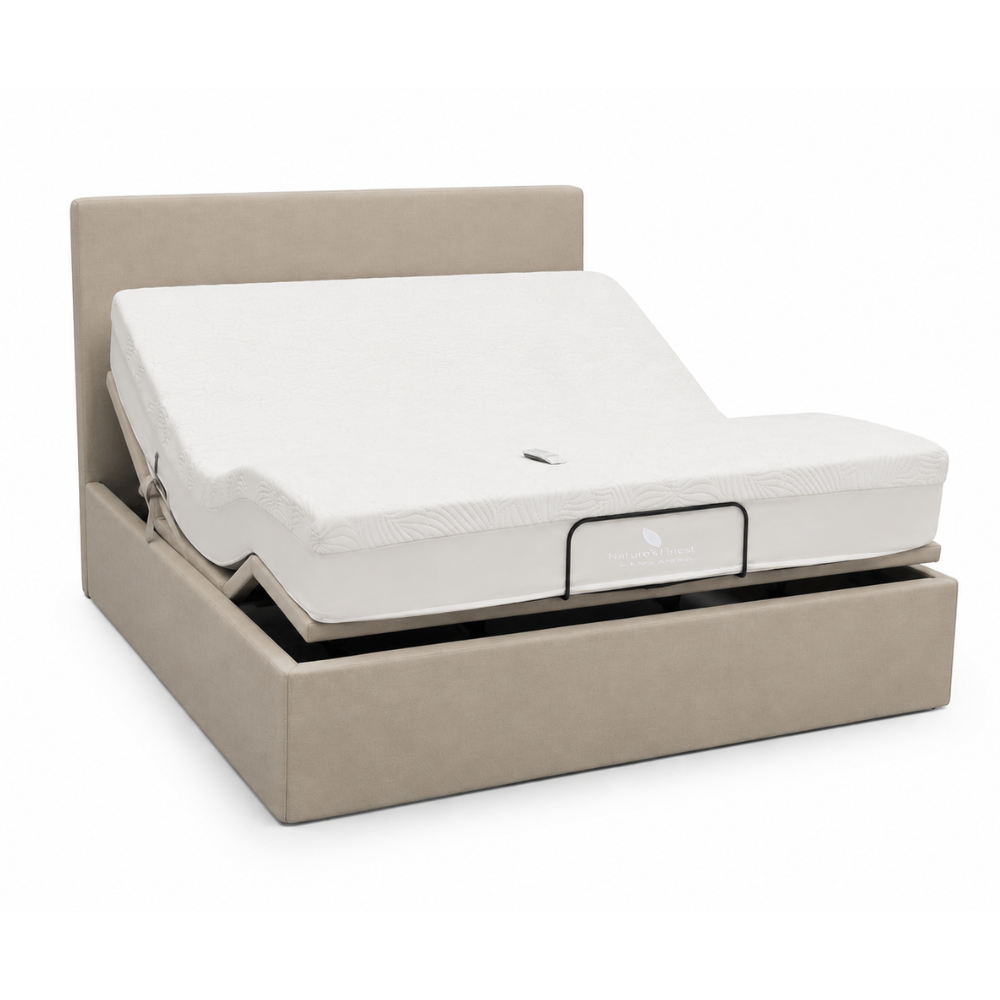 ErgoBox Adjustable Bed 180cm x 200cm + Nature's Finest Plush Mattress