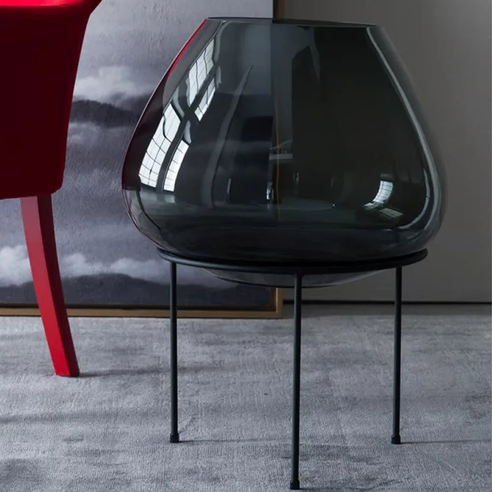 مزهرية زجاجية مع حامل معدني من أدرياني إي روسي