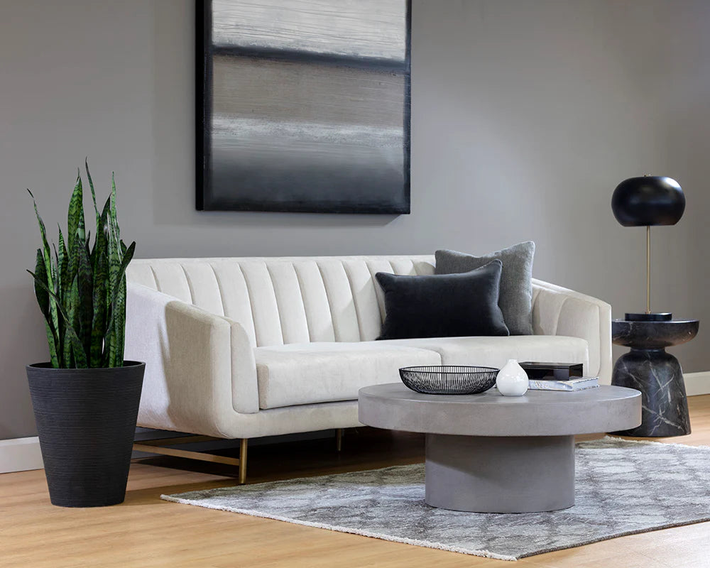 brando coffee table white background in a modern livingroom