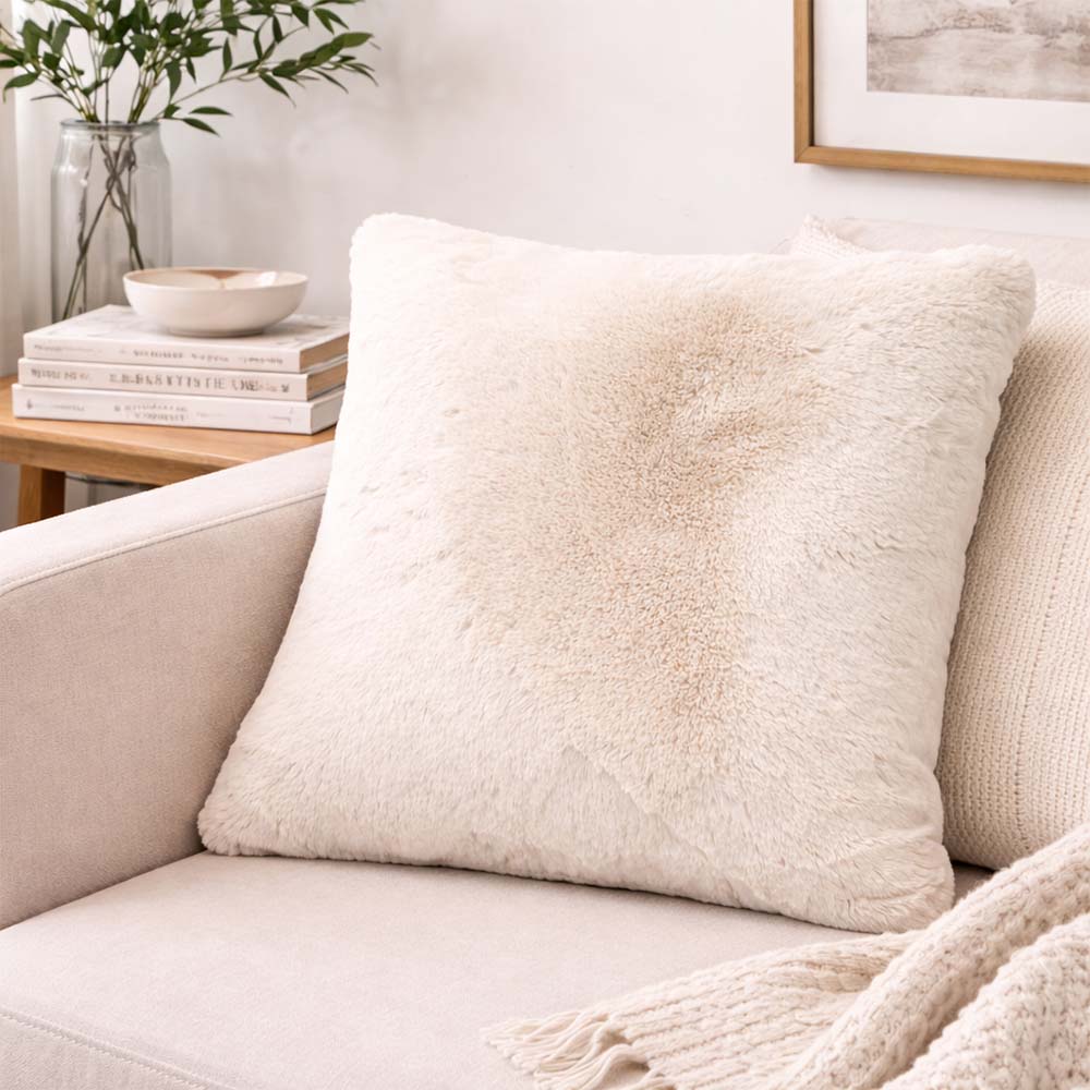 CU001 Cushion Small Fabric Gold Vancouver Knitted Fur Dawn by Campo de' Fiori