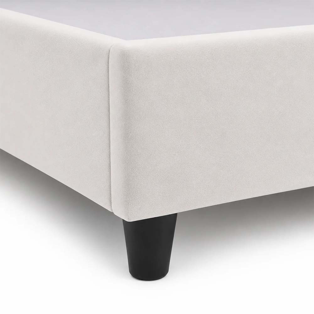Bruce Essential Collection Bed 180 Cm X 200 Cm (Uk - Super King Size) Headboard Height 130 Cm Velluti-1 Off White by The Mattress Store