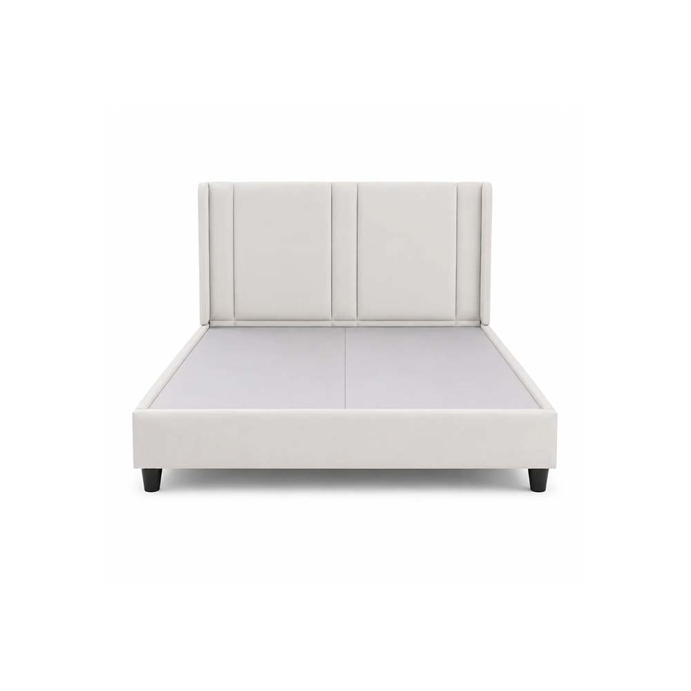 Bruce Essential Collection Bed 180 Cm X 200 Cm (Uk - Super King Size) Headboard Height 130 Cm Velluti-1 Off White by The Mattress Store