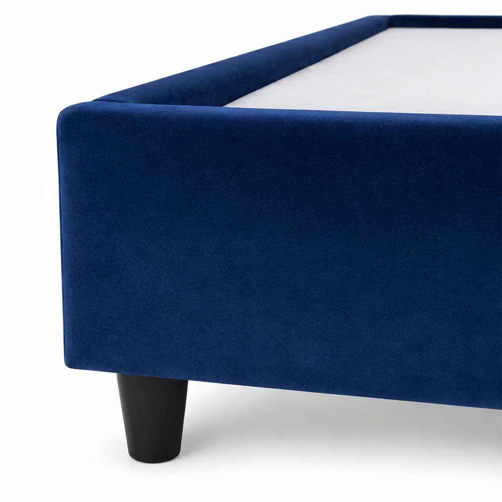 Easton Essential Collection Bed 180 Cm X 200 Cm (Uk - Super King Size) Headboard Height 130 Cm Velluti-49 Navy Blue by The Mattress Store