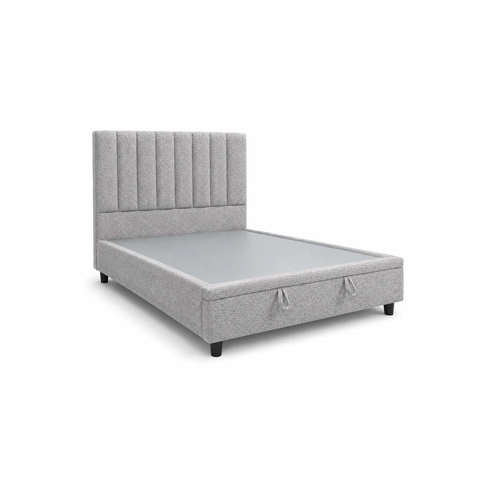 Leon Supreme Collection Storage Bed 150 Cm X 200 Cm (Usa - Queen / Uk - King) Headboard Height 130 Cm Buckle C11 Gray by The Mattress Store