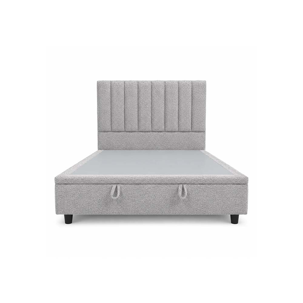 Leon Supreme Collection Storage Bed 150 Cm X 200 Cm (Usa - Queen / Uk - King) Headboard Height 130 Cm Buckle C11 Gray by The Mattress Store