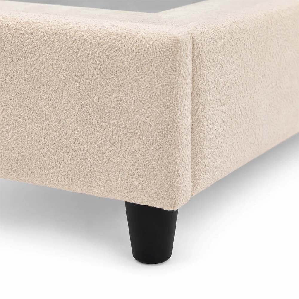 Leon Supreme Collection Bed 150 Cm X 200 Cm (Usa - Queen / Uk - King) Headboard Height 130 Cm Buckle C10 Light Beige by The Mattress Store