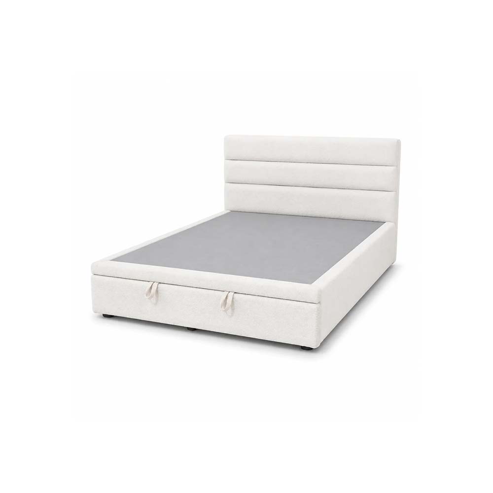 Lester Supreme Collection Storage Bed 150 Cm X 200 Cm (Usa - Queen / Uk - King) Headboard Height 100 Cm Buckle C13 White by The Mattress Store