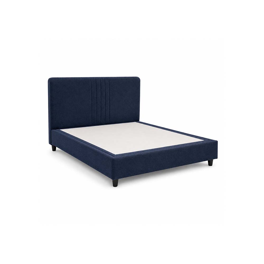 Patrick Supreme Collection Bed 150 cm x 200 cm (USA - Queen / UK - King) Headboard Height 100 cm Modern Plain FA-Akalaric-G-120 Dark Blue by The Mattress Store