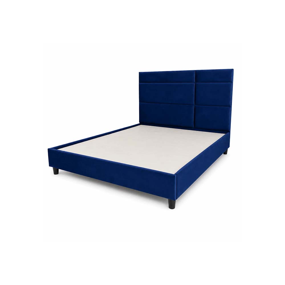 Richard Essential Collection Bed 180 Cm X 200 Cm (Uk - Super King Size) Headboard Height 130 Cm Velluti-49 Navy Blue by The Mattress Store