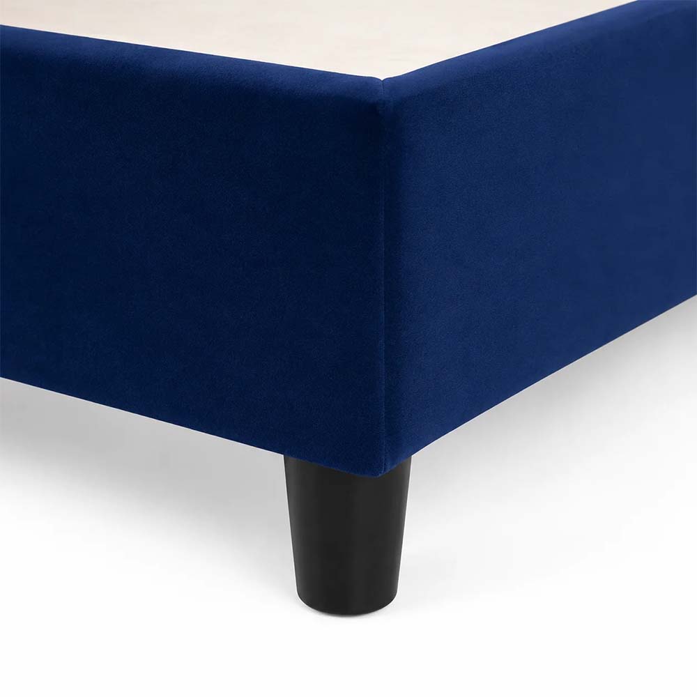 Richard Essential Collection Bed 180 Cm X 200 Cm (Uk - Super King Size) Headboard Height 130 Cm Velluti-49 Navy Blue by The Mattress Store