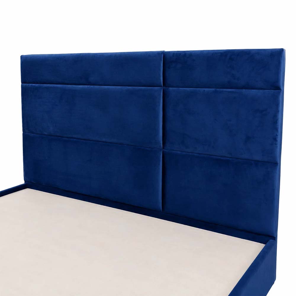 Richard Essential Collection Bed 180 Cm X 200 Cm (Uk - Super King Size) Headboard Height 130 Cm Velluti-49 Navy Blue by The Mattress Store