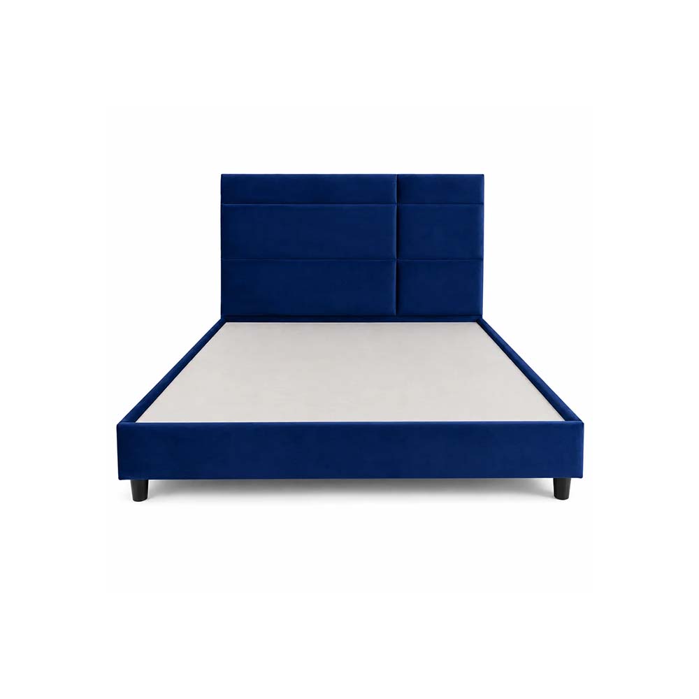 Richard Essential Collection Bed 180 Cm X 200 Cm (Uk - Super King Size) Headboard Height 130 Cm Velluti-49 Navy Blue by The Mattress Store