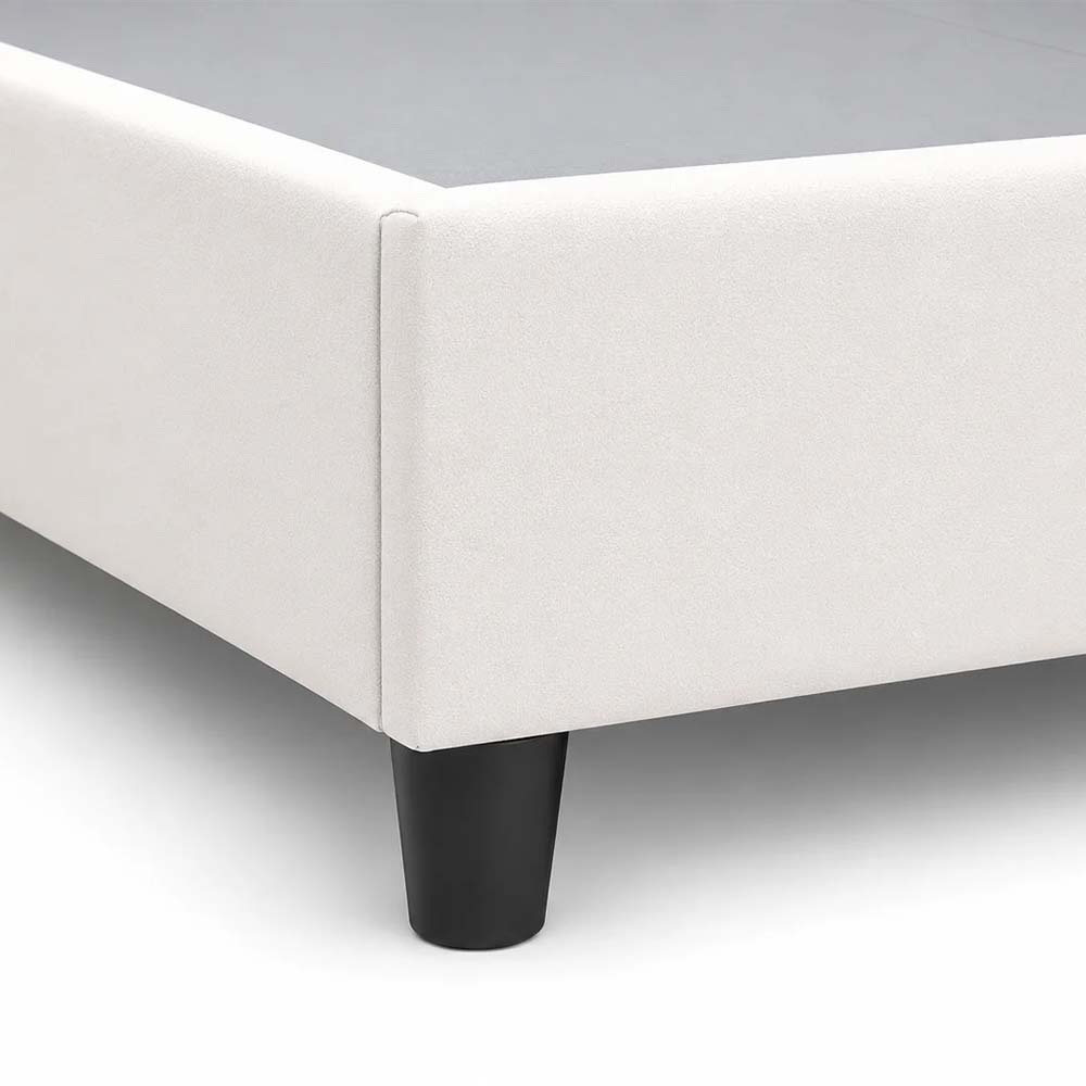 Ronald Essential Collection Bed 180 Cm X 200 Cm (Uk - Super King Size) Headboard Height 130 Cm Velluti-1 Off White by The Mattress Store