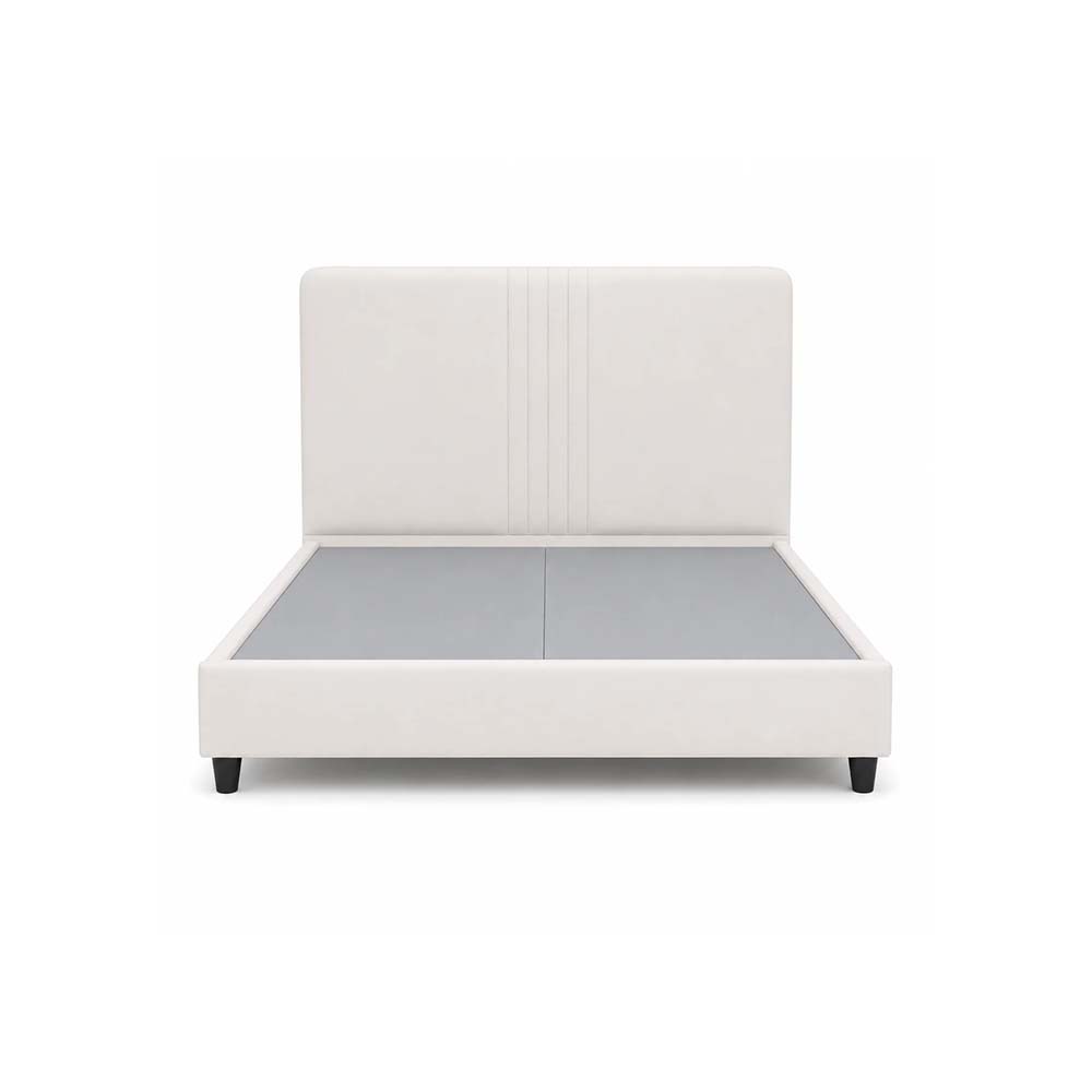 Ronald Essential Collection Bed 180 Cm X 200 Cm (Uk - Super King Size) Headboard Height 130 Cm Velluti-1 Off White by The Mattress Store