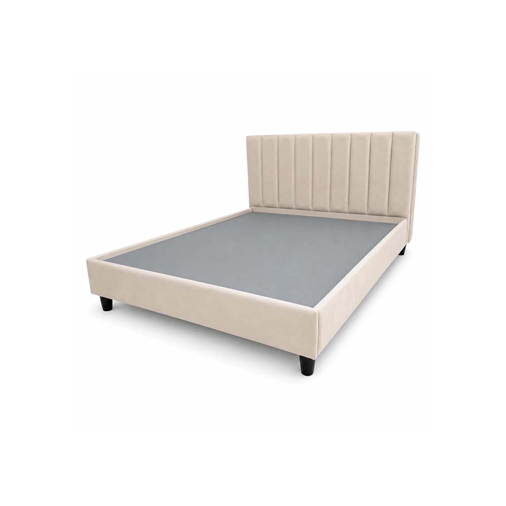 Steven Essential Collection Bed 150 Cm X 200 Cm (Usa - Queen / Uk - King) Headboard Height 130 Cm Velluti-02 Cream by The Mattress Store