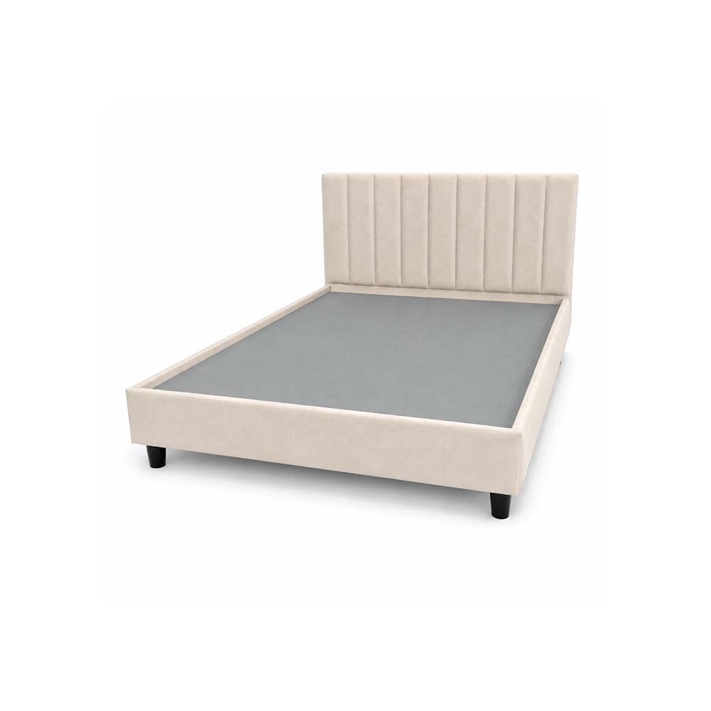 Steven Essential Collection Bed 150 Cm X 200 Cm (Usa - Queen / Uk - King) Headboard Height 130 Cm Velluti-02 Cream by The Mattress Store