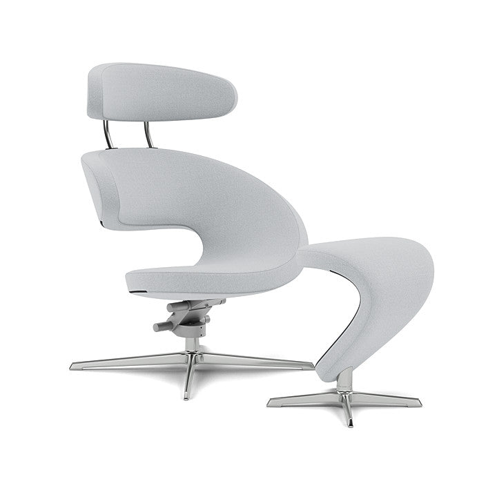 Peel with Footrest Chair by Varier - Light Grey